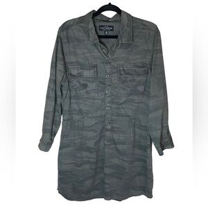 Lucky Brand Camouflage‎ One Piece Quarter Button Dress Long Sleeve Size Large